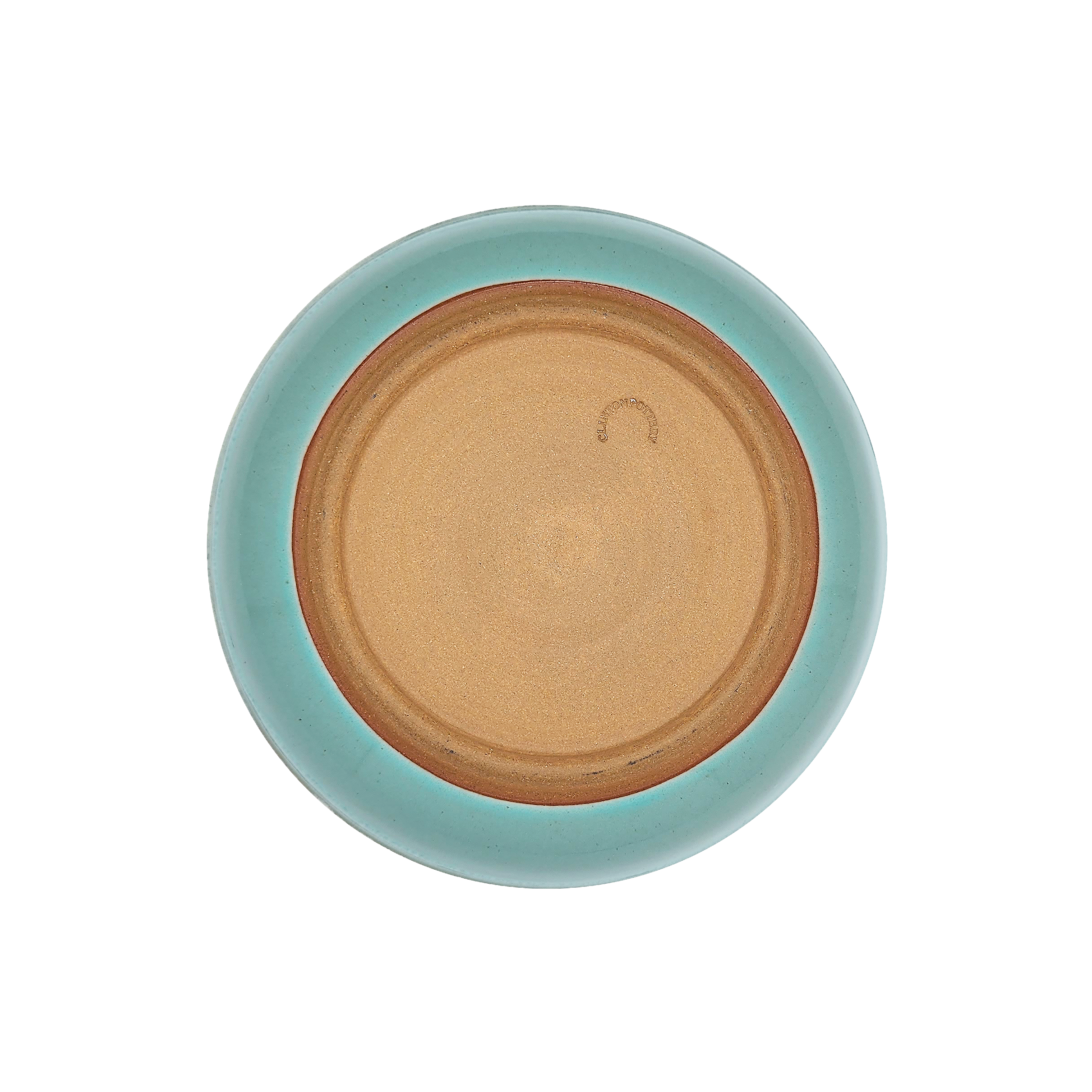 Image: A large pasta dish with a diameter of 10 inches, crafted by Clinton Pottery, featuring a serene sky glaze. The soft blue color of the glaze evokes images of clear skies and tranquil moments, adding a touch of calmness to any dining table.