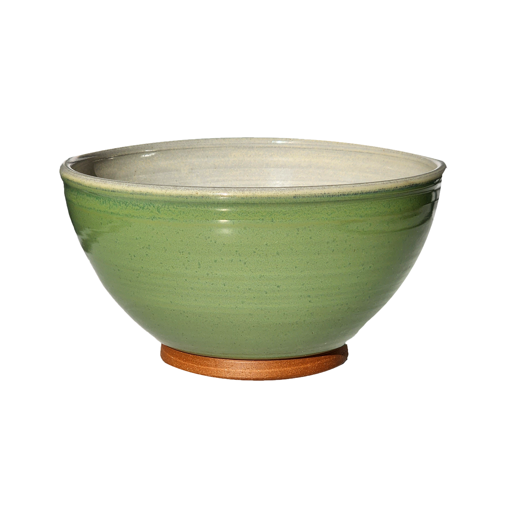  Image: A large mixing bowl in bud green, offering a capacity of 12.5 cups. The soothing green hue evokes images of fresh spring foliage, making it a delightful addition to any kitchen. Ideal for mixing ingredients for your favorite recipes.