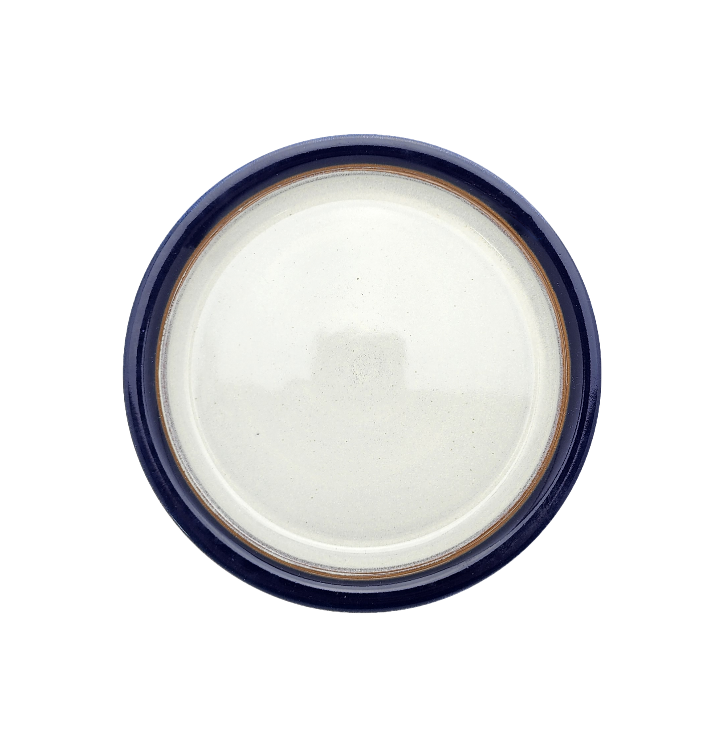Image Description for Large Dinner Plate (10") in Cobalt: A striking cobalt dinner plate from Clinton Pottery's Handmade Dinnerware Collection. The 10-inch plate features a deep blue glaze, reminiscent of the endless sky on a clear day. Its ample size makes it an ideal choice for serving a delightful dinner with a touch of bold sophistication and elegance.