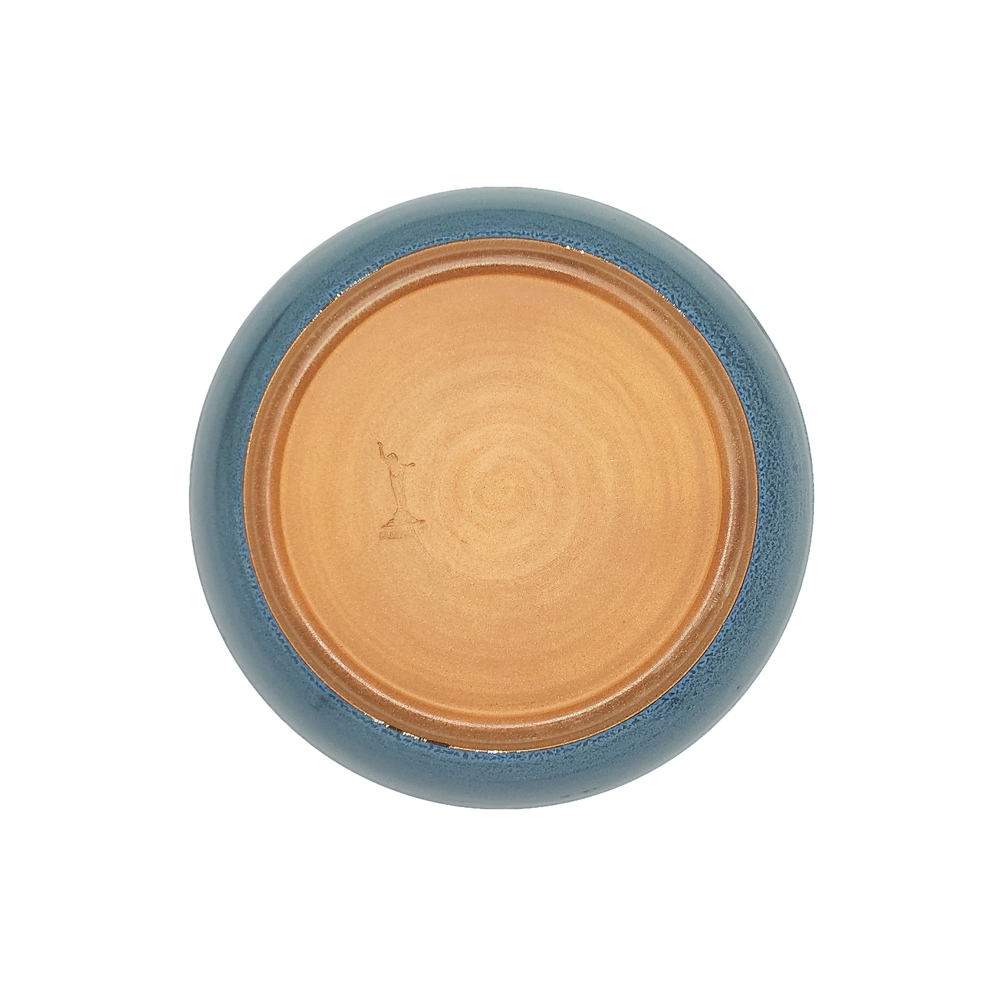 Image: A large pasta dish with a diameter of 10 inches, handcrafted by Clinton Pottery, featuring a light blue glaze. The gentle blue color of the glaze adds a calming and soothing ambiance, making it an ideal choice for presenting generous servings of pasta dishes with a hint of tranquility.