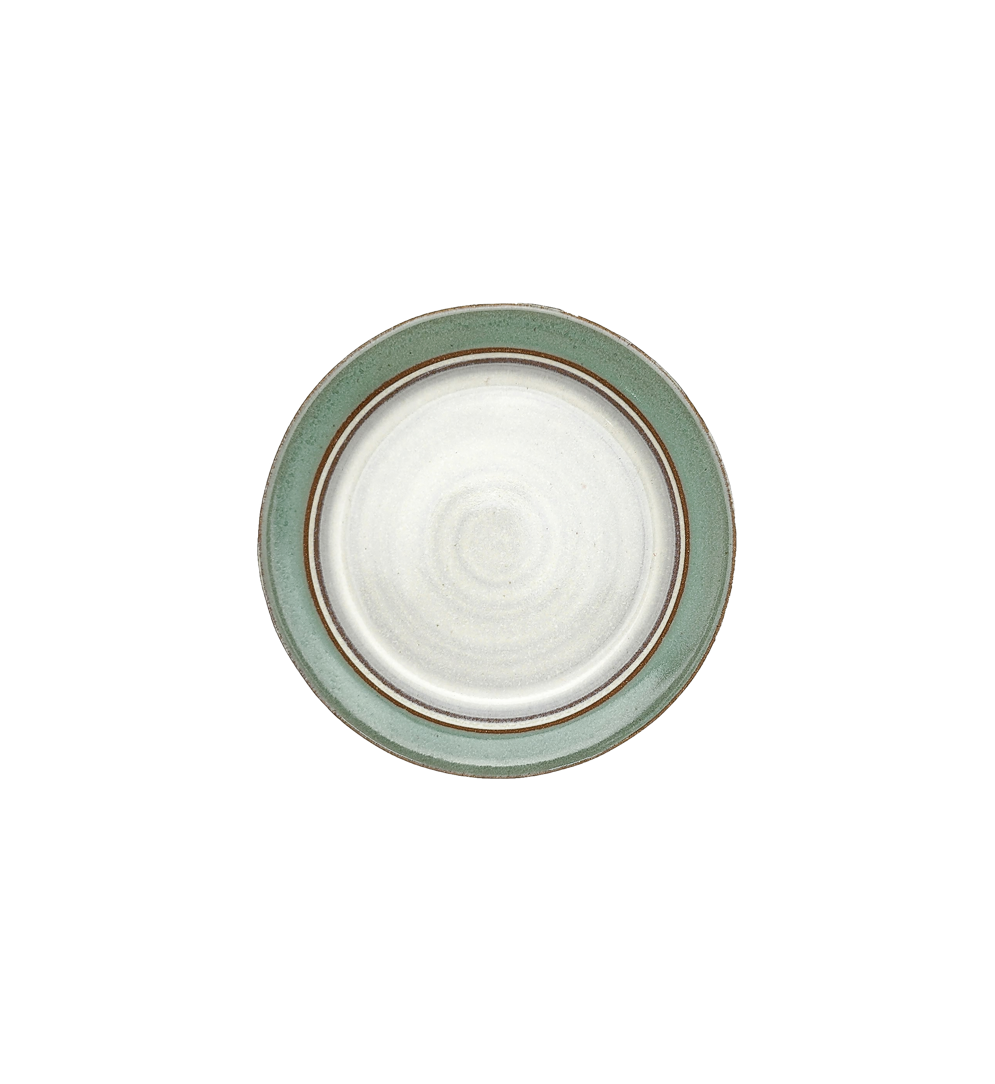 Image Description for Dessert Plate (6.5") in Light Green: A serene light green dessert plate from Clinton Pottery's Handmade Dinnerware Collection. The 6.5-inch plate features a gentle green glaze, evoking the tranquility of a spring meadow. Its petite size makes it perfect for serving delectable desserts or small treats with a touch of natural charm and freshness.