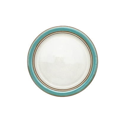 Image Description for Lunch Plate (8.5") in Sky Blue: A lunch plate from Clinton Pottery's Handmade Dinnerware Collection, featuring a serene and vibrant "Sky Blue" glaze. The 8.5-inch plate displays a glossy finish with tones reminiscent of a bright, sunny day. Its versatile size is ideal for serving smaller meals or appetizers with a hint of peaceful allure.